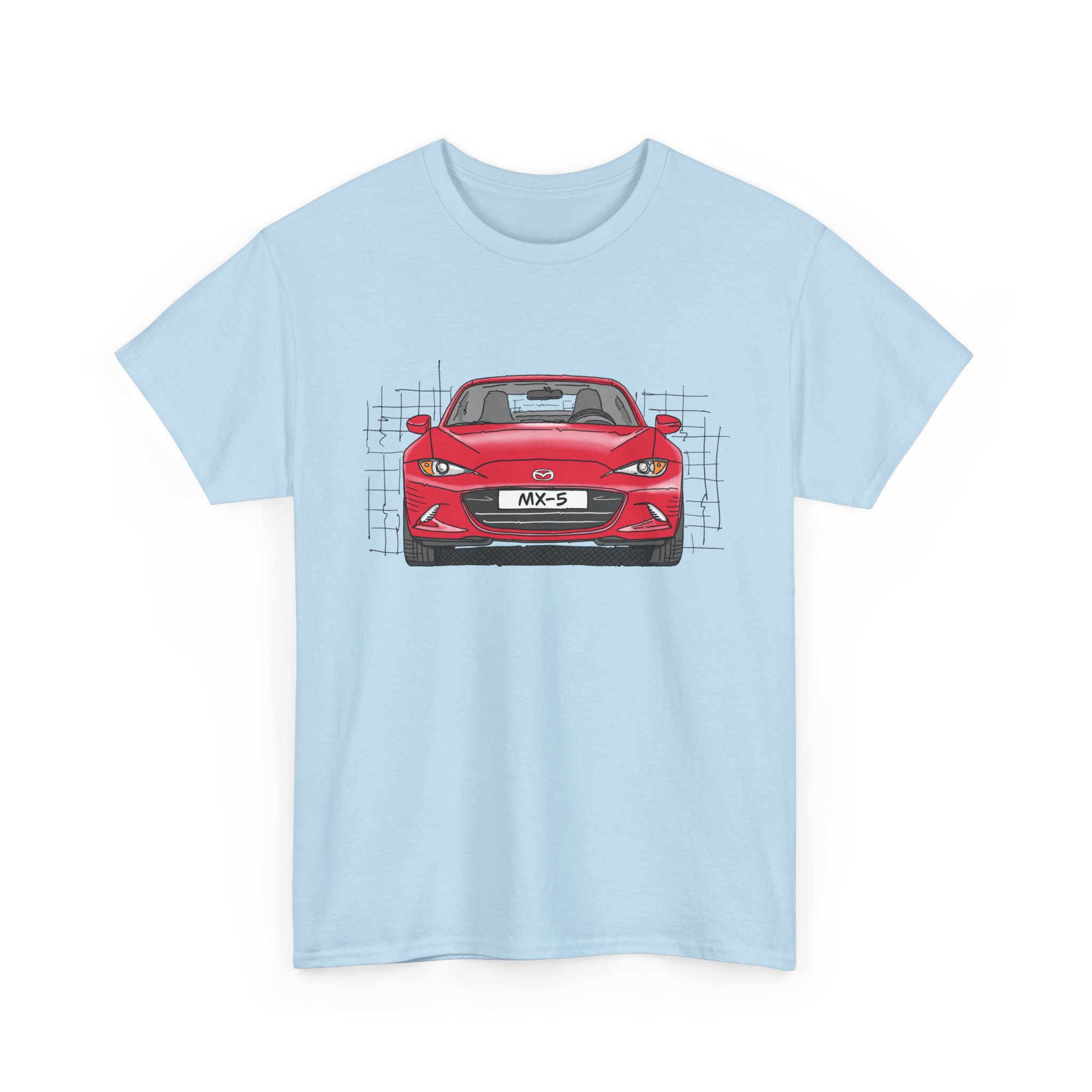 T-Shirt, Mazda MX-5 ND RF, Strichzeichnung, Rot, beidseitig – Bild 11