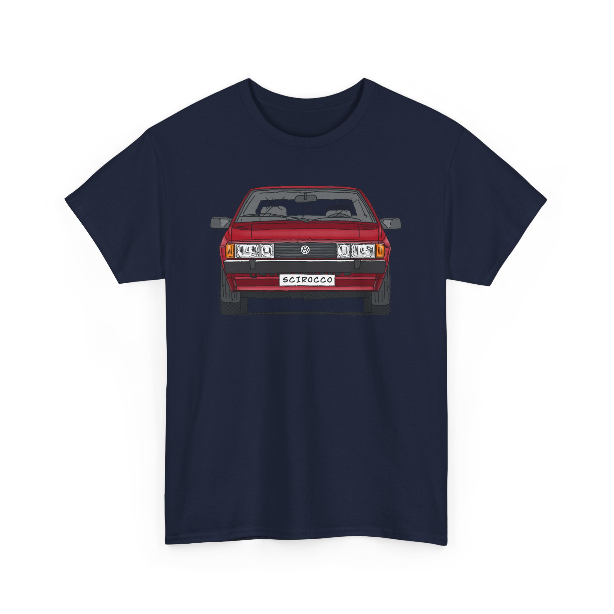 T-Shirt, VW SCIROCCO II, Strichzeichnung, Rot, Wunschkennzeichen möglich – Bild 39