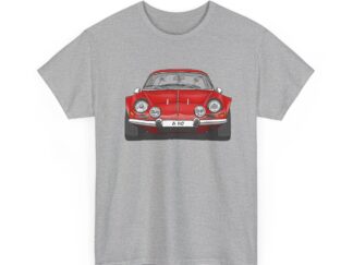 T-Shirt, Alpine A110 (Renault), Strichzeichnung, Rot, eigenes Kennzeichen möglich