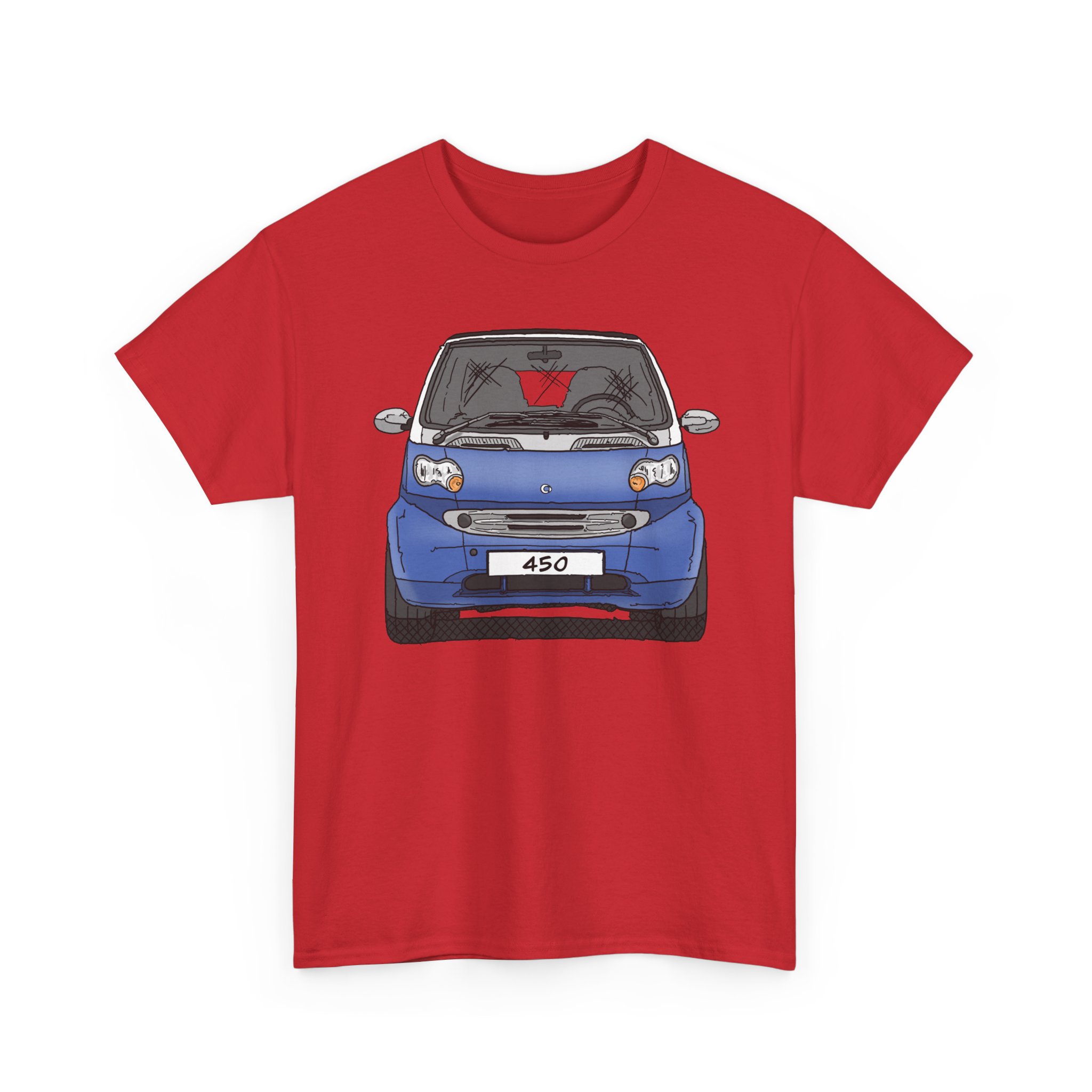T-Shirt, Smart 450 FL, Strichzeichnung, Blau, eigenes Kennzeichen möglich – Bild 12