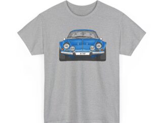 T-Shirt, Alpine A110 (Renault), Strichzeichnung, Blau, eigenes Kennzeichen möglich