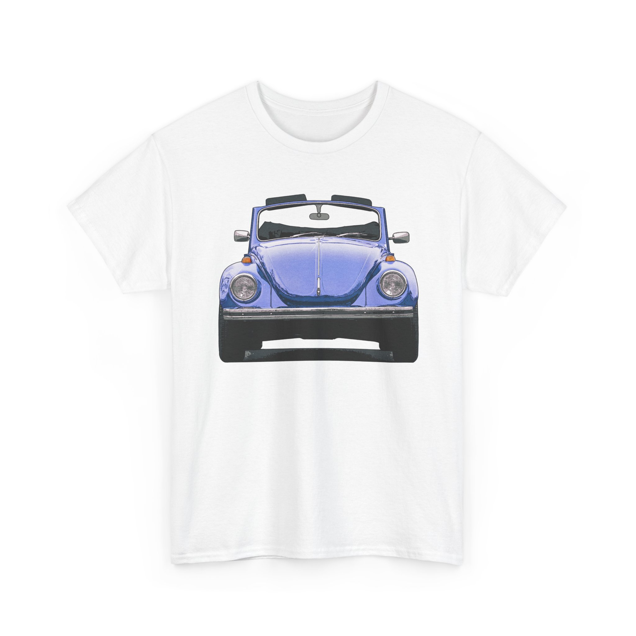 T-Shirt, VW Käfer Cabrio, 1302, Strichzeichnung, Blau, mit Kennzeichen personalisierbar – Bild 7