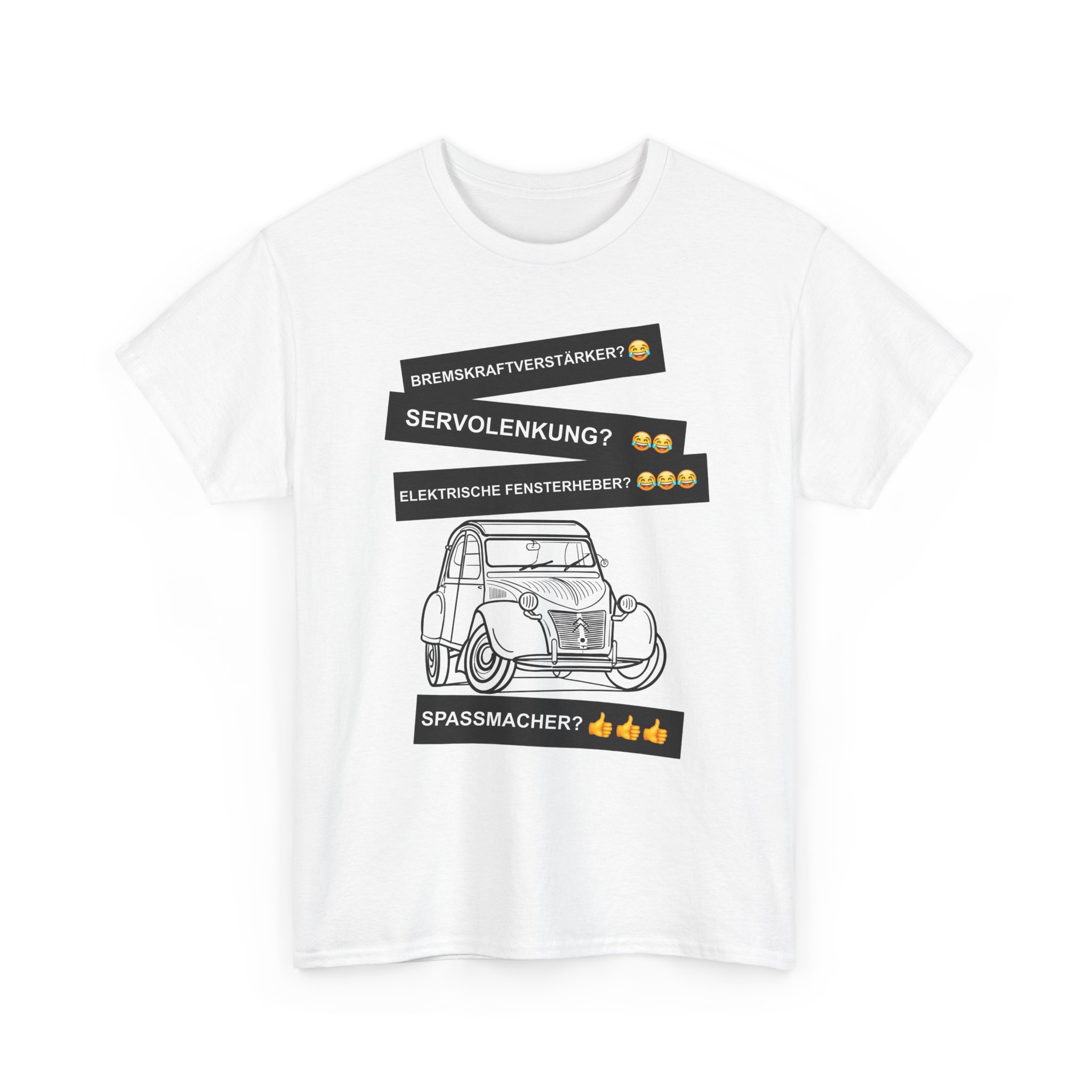 T-Shirt, Citroën 2CV, Ente, Schwarz, Deutscher Text, Spaßmacher – Bild 7