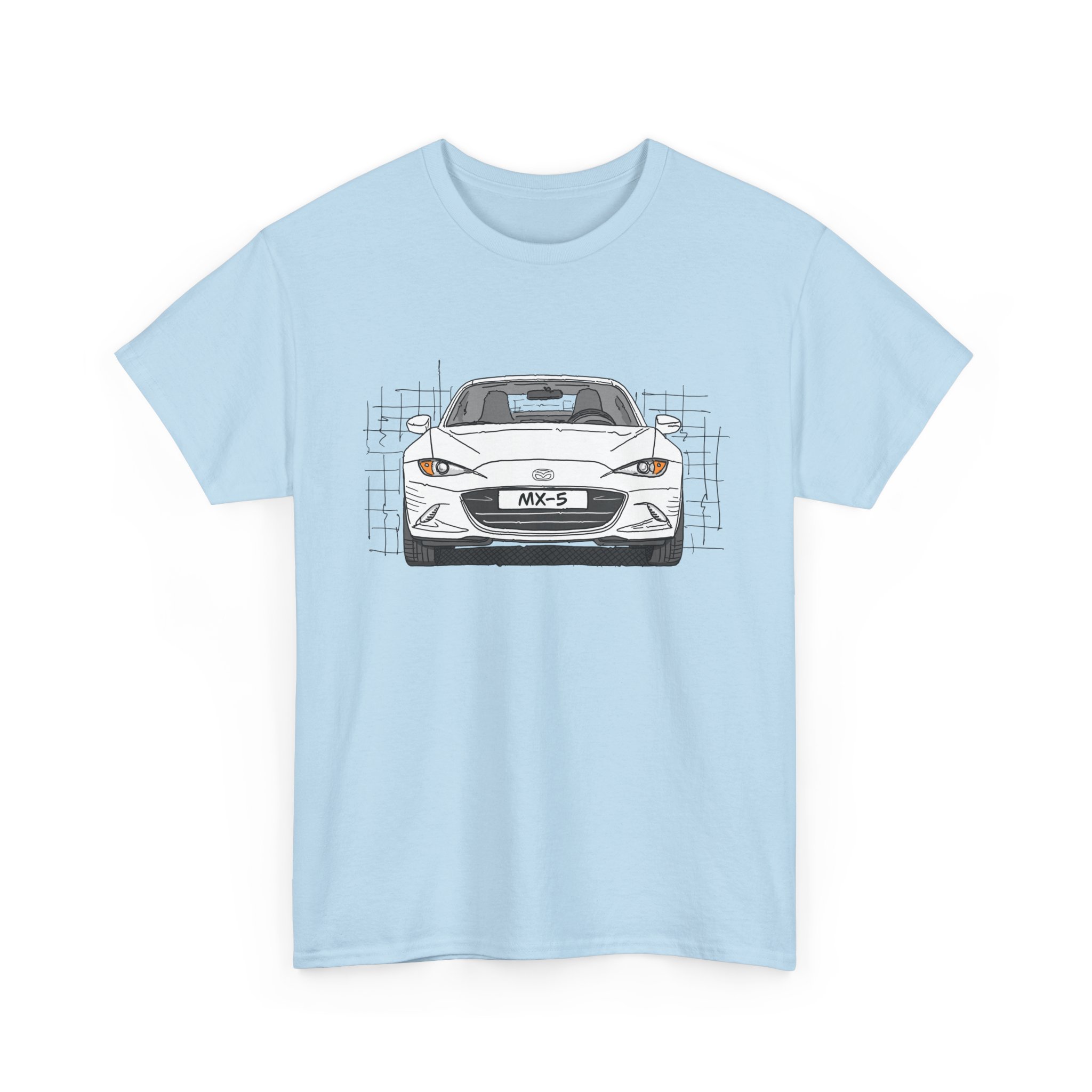 T-Shirt, Mazda MX-5 ND RF, Strichzeichnung, Weiß, beidseitig – Bild 11