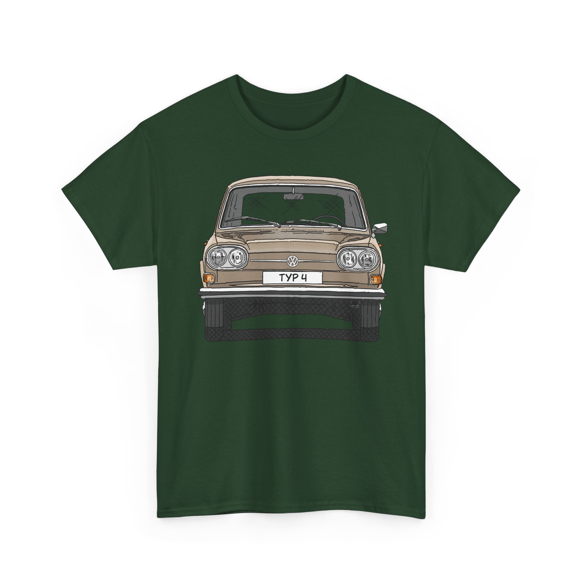 T-Shirt, VW Typ 4, 411, Strichzeichnung, Kansasbeige, eigenes Kennzeichen möglich – Bild 6