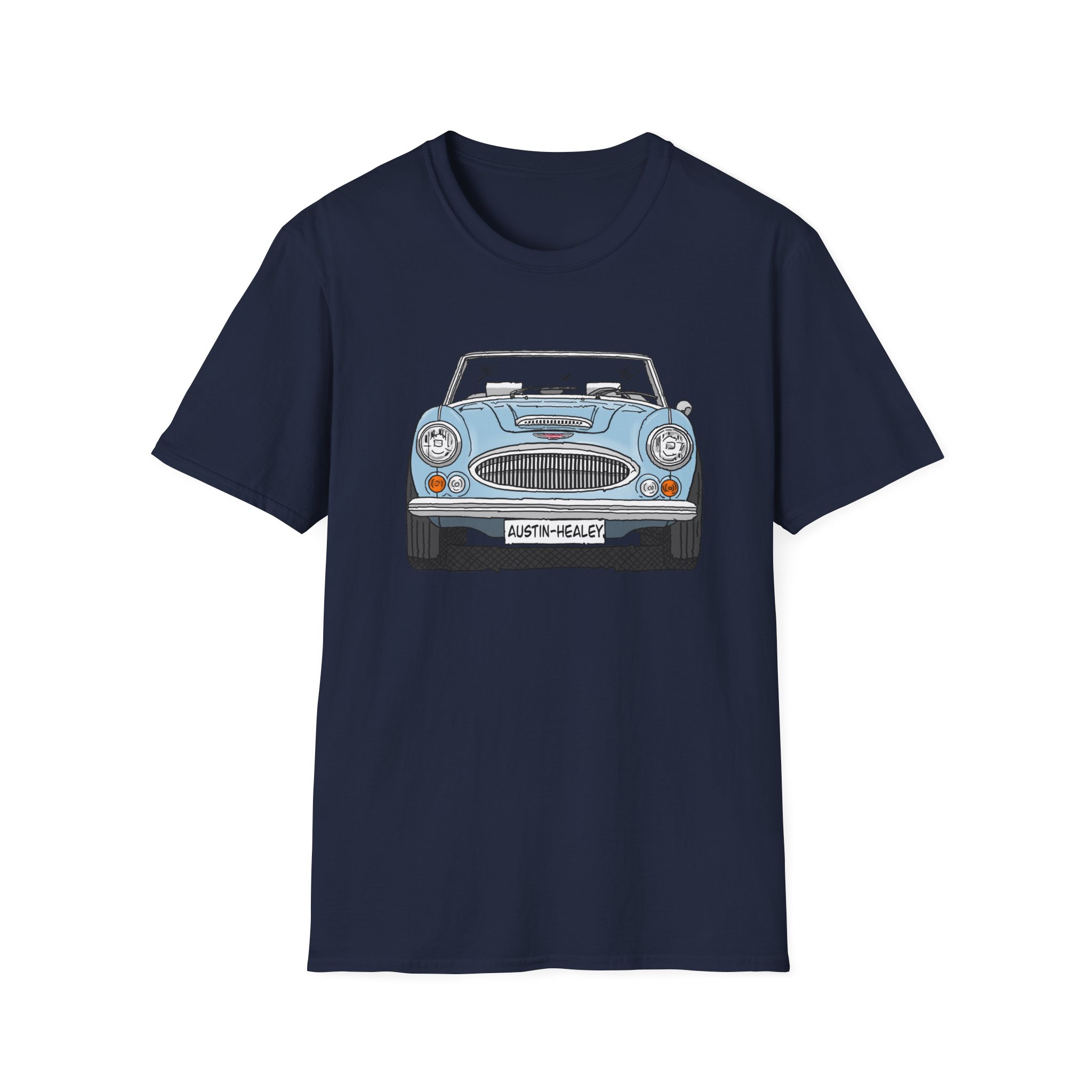 T-Shirt, Austin-Healey 3000, Strichzeichnung, Eisblau, personalisierbar – Bild 29