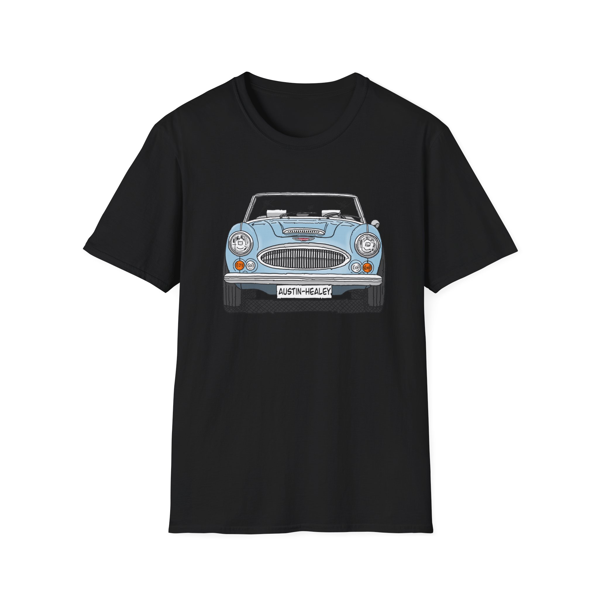 T-Shirt, Austin-Healey 3000, Strichzeichnung, Eisblau, personalisierbar – Bild 5