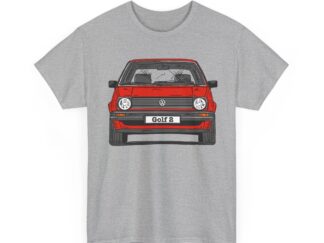 T-Shirt, Golf 2, Strichzeichnung, Rot, personalisierbar
