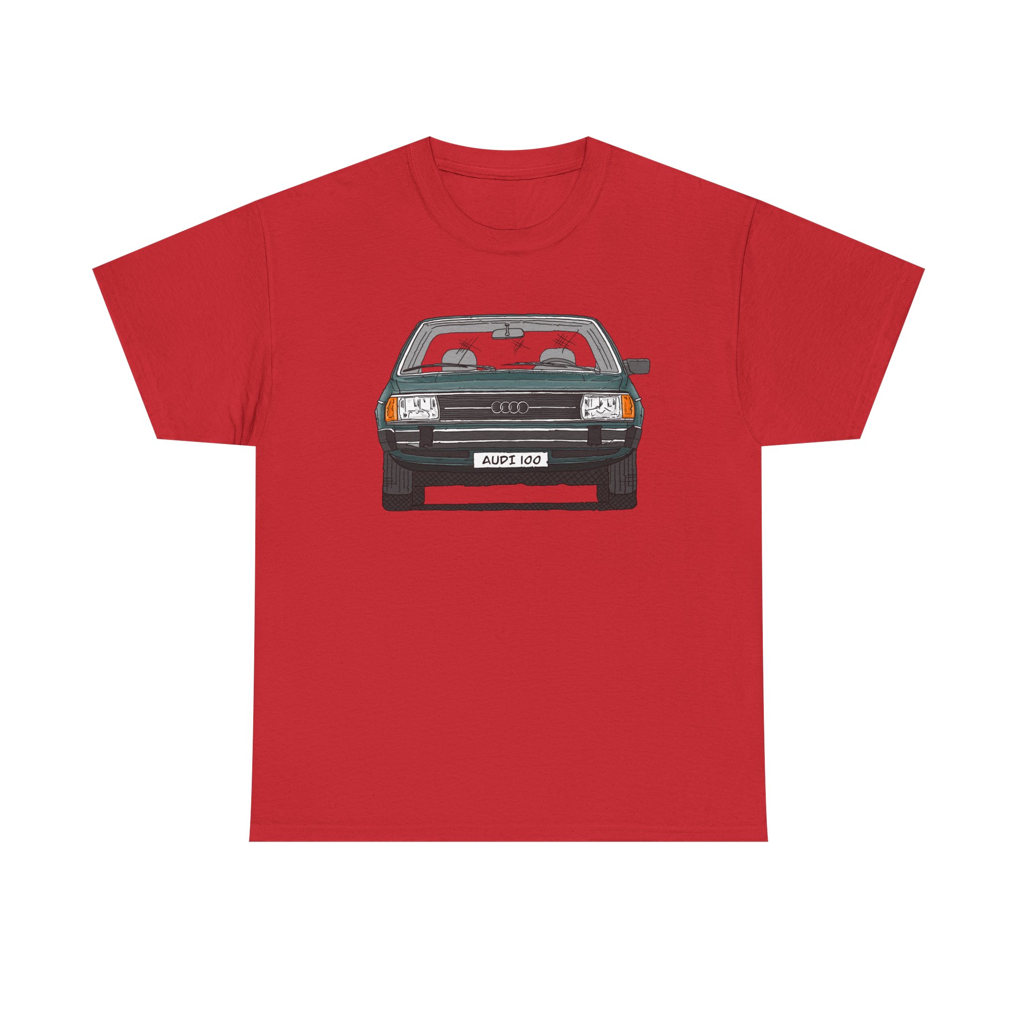 T-Shirt, Audi 100 C2, Strichzeichnung, Dunkelgrün, mit Kennzeichen personalisierbar – Bild 65