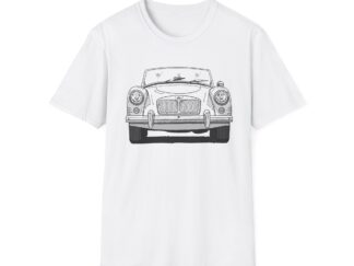 T-Shirt, MGA, Strichzeichnung, Weiß, mit Kennzeichen personalisierbar