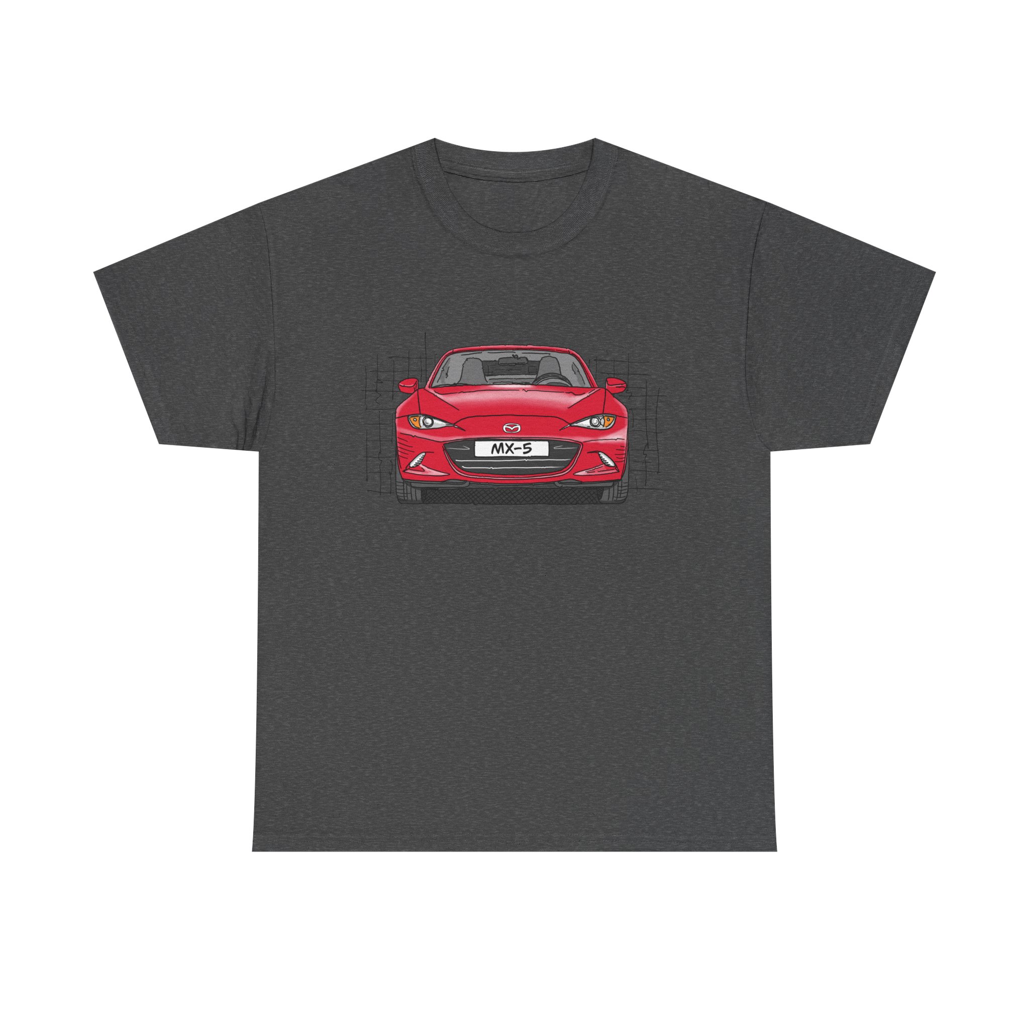 T-Shirt, Mazda MX-5 ND RF, Strichzeichnung, Rot, beidseitig – Bild 5