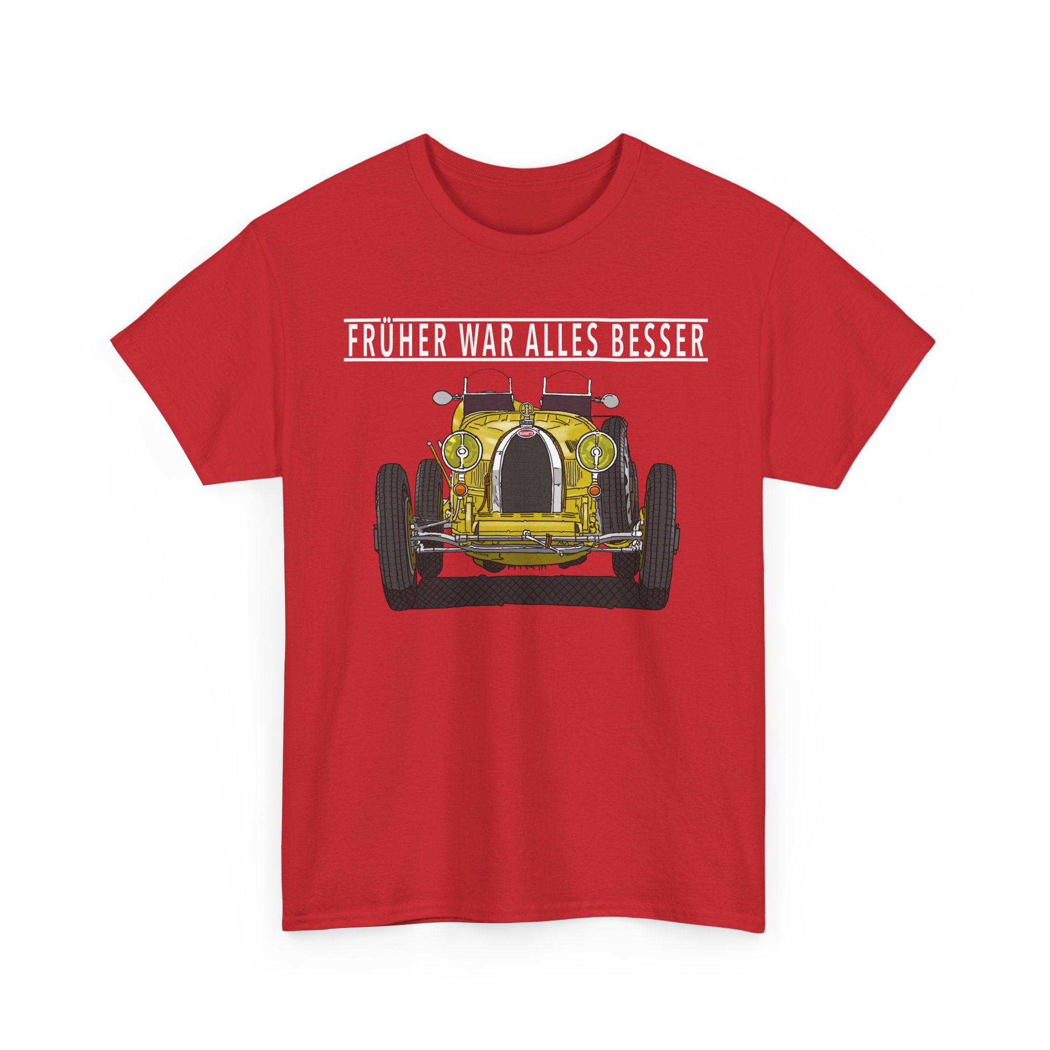 T-Shirt, Bugatti, Gelb, Text FRÜHER WAR ALLES BESSER, Weiße Schrift – Bild 7