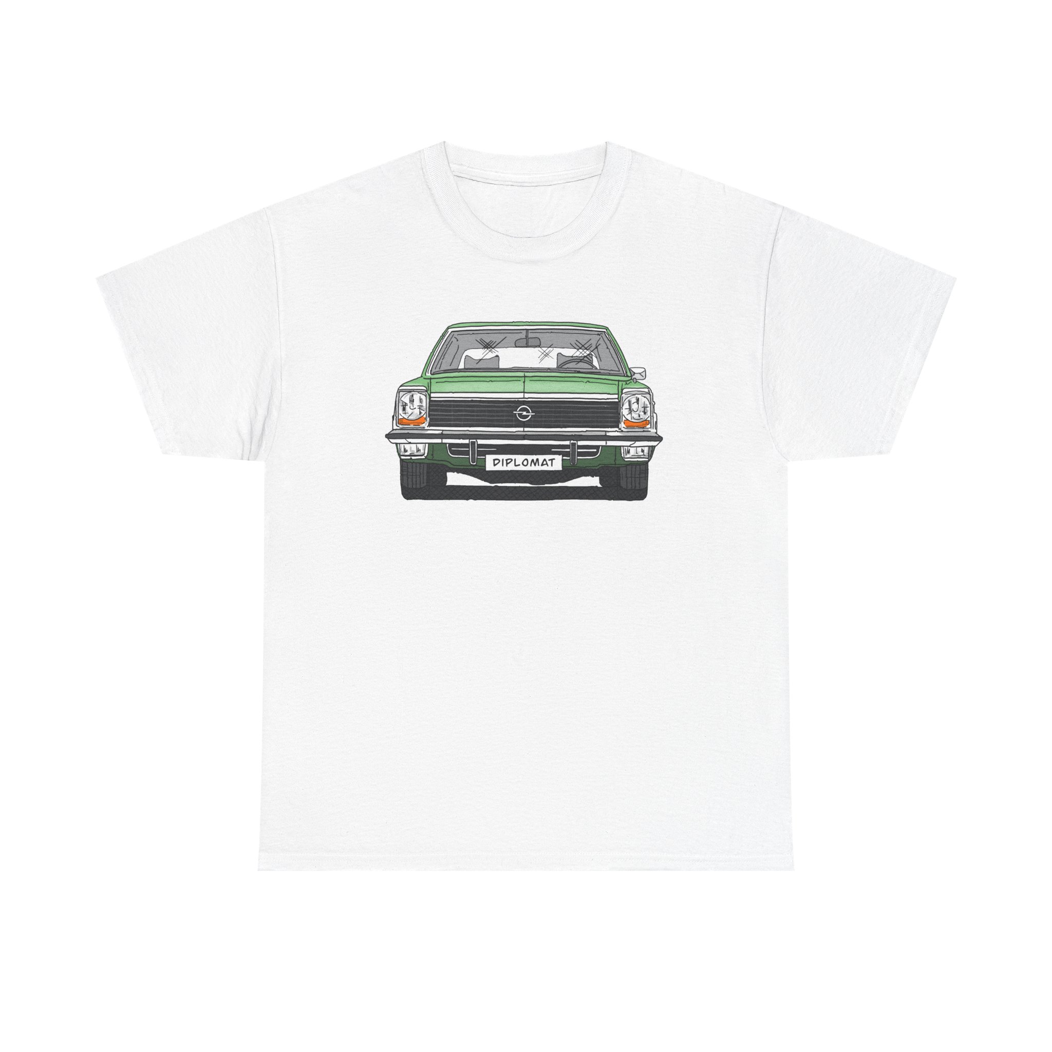 T-Shirt, Opel Diplomat B, Strichzeichnung, Grün, mit Kennzeichen personalisierbar – Bild 45