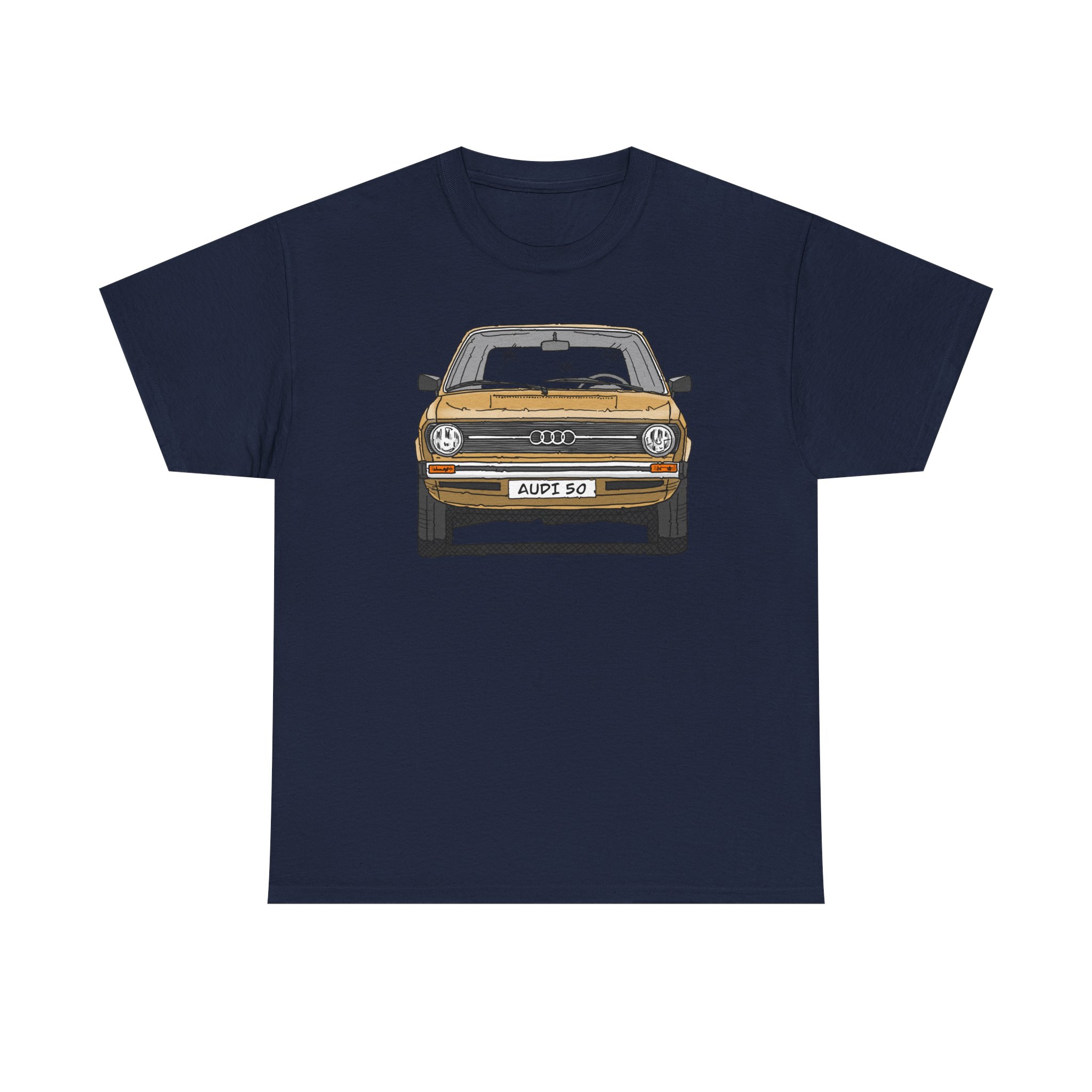 T-Shirt, Audi 50, Strichzeichnung, Hellas, 2 Außenspiegel, mit Kennzeichen personalisierbar – Bild 57
