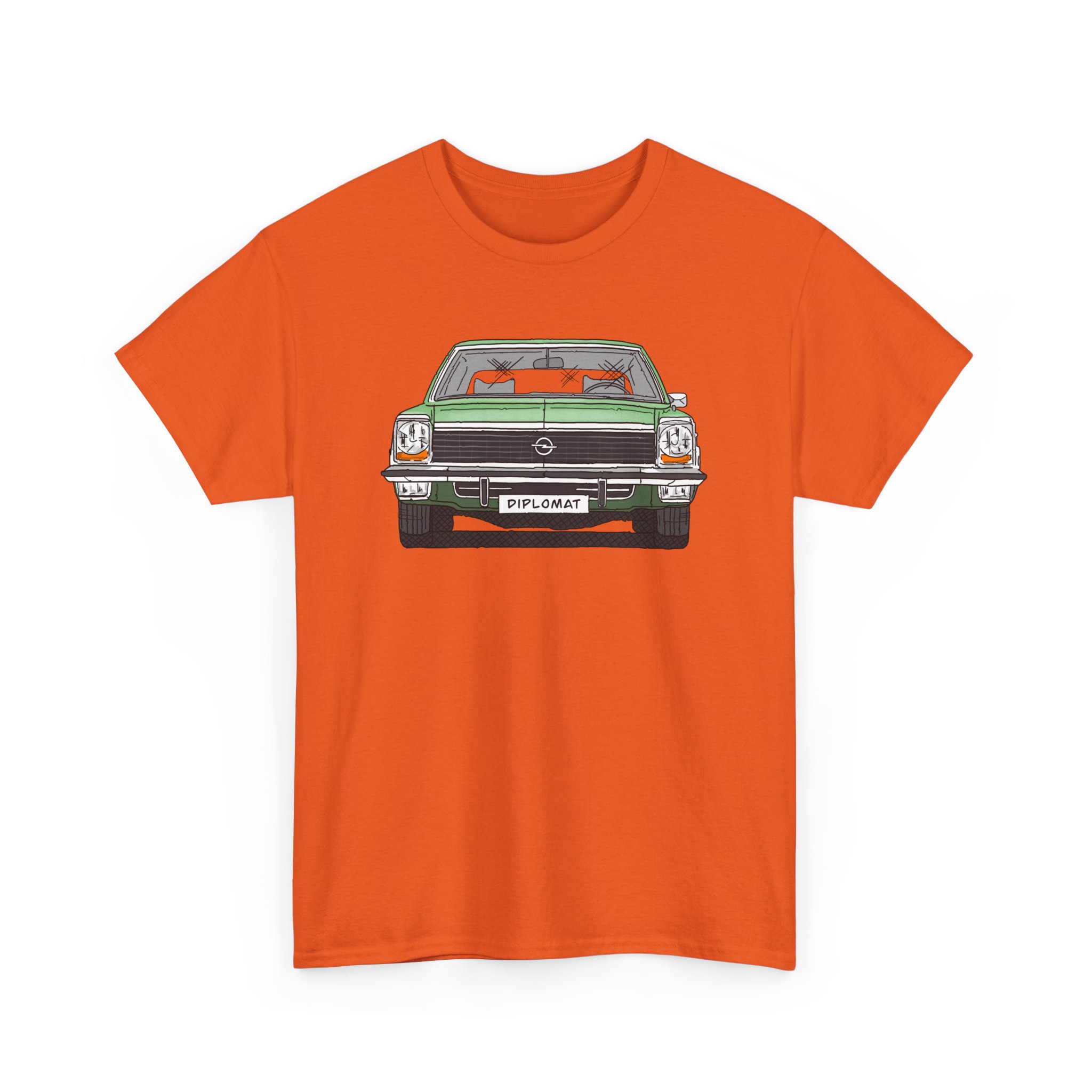T-Shirt, Opel Diplomat B, Strichzeichnung, Grün, mit Kennzeichen personalisierbar – Bild 31