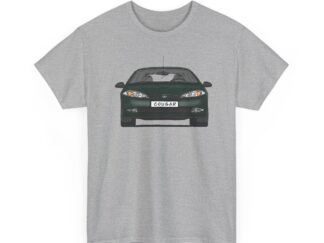 T-Shirt, Ford Cougar, Strichzeichnung, Grün, Wunsch-Kennzeichen möglich