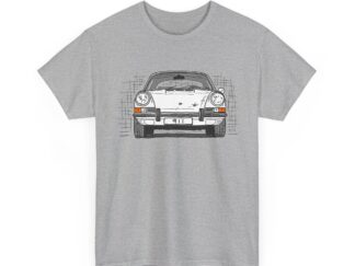 T-Shirt, Porsche 911, F-Modell, Ur-Elfer, Strichzeichnung, Weiß, personalisierbar