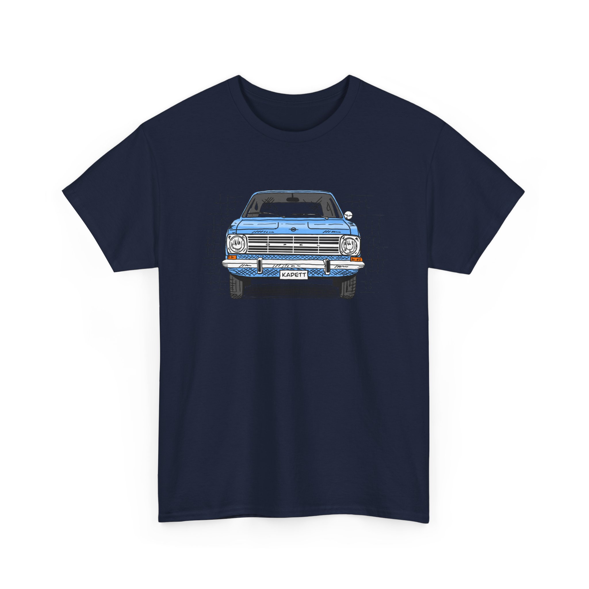 T-Shirt, Opel Kadett B, Strichzeichnung, Blau, personalisierbar – Bild 35