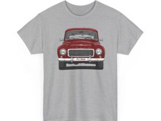 T-Shirt, Volvo PV544, Buckelvolvo, Strichzeichnung, Rot, Wunschkennzeichen möglich