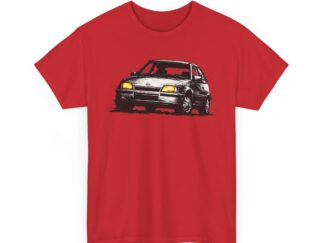 T-Shirt, Opel Kadett E, Kritzel-Kratzel-Auto, großer feiner Druck