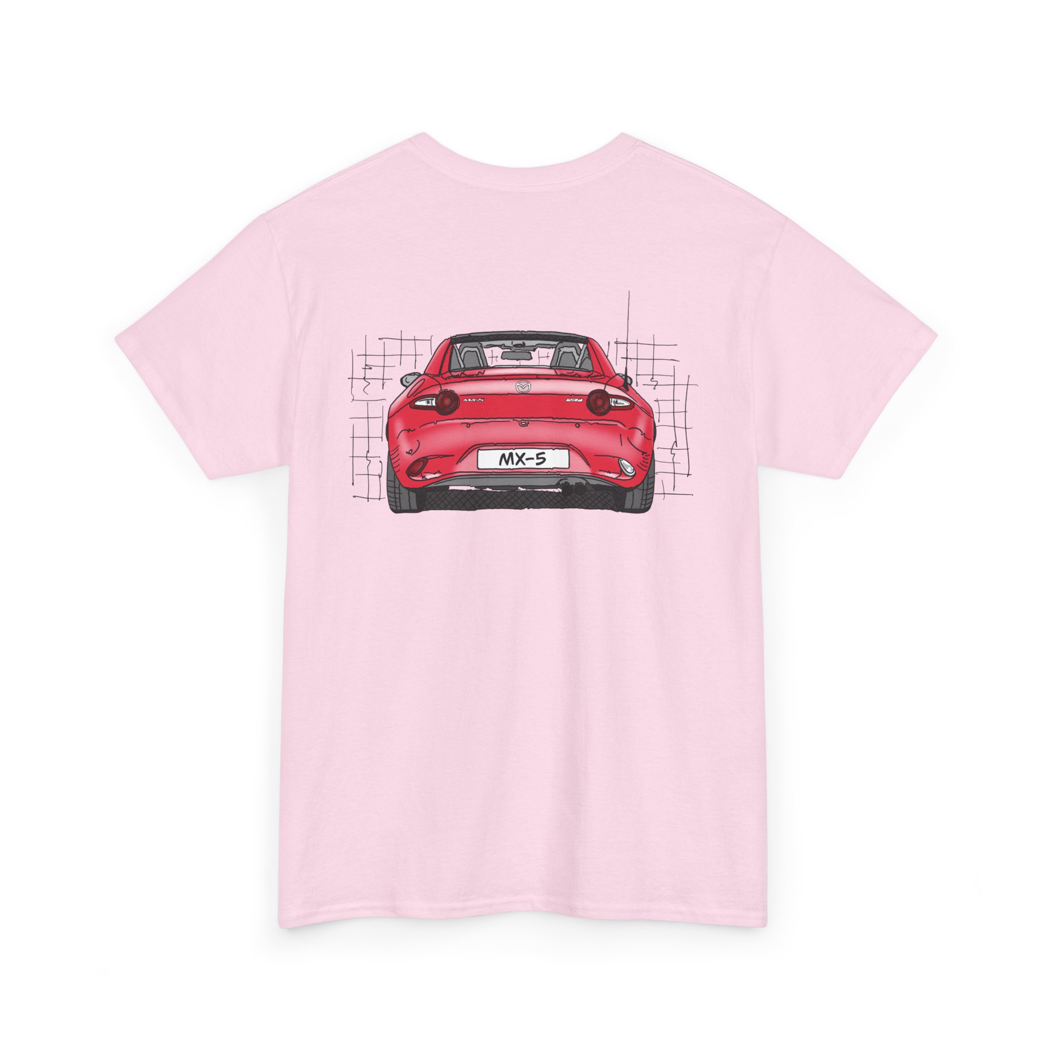 T-Shirt, Mazda MX-5 ND RF, Strichzeichnung, Rot, beidseitig – Bild 16