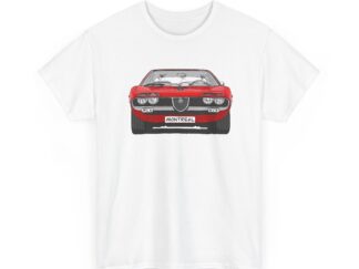 T-Shirt, Alfa Romeo Montreal, Strichzeichnung, Rot, eigenes Kennzeichen möglich