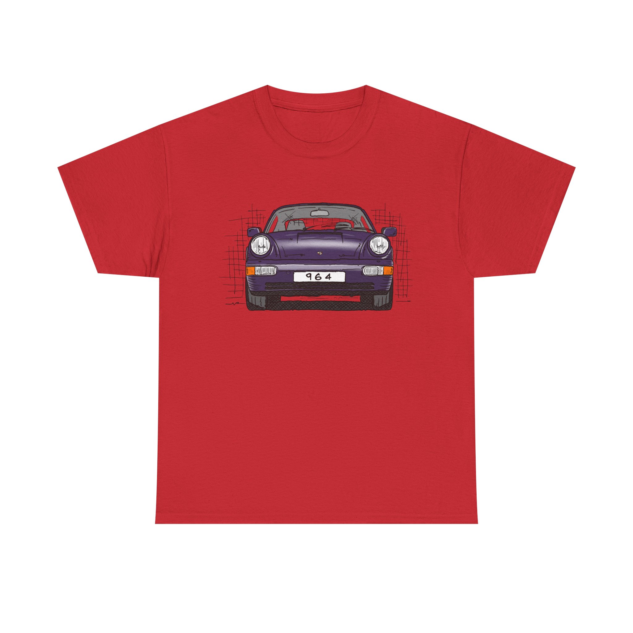 T-Shirt, Porsche 911, 964 Coupé, Strichzeichnung, Viola (30 Jahre Jubi), personalisierbar – Bild 41