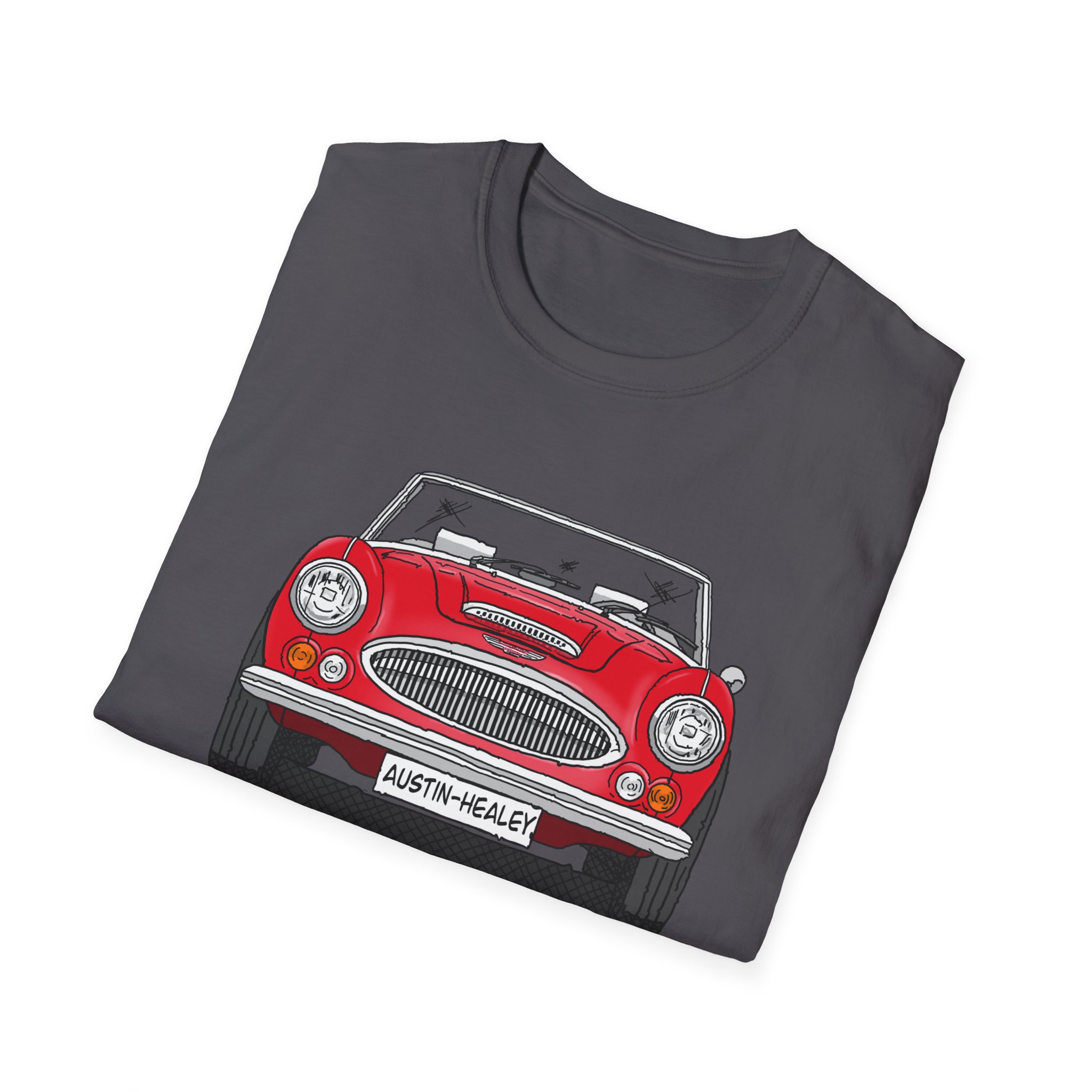 T-Shirt, Austin-Healey 3000, Strichzeichnung, Rot, personalisierbar – Bild 24