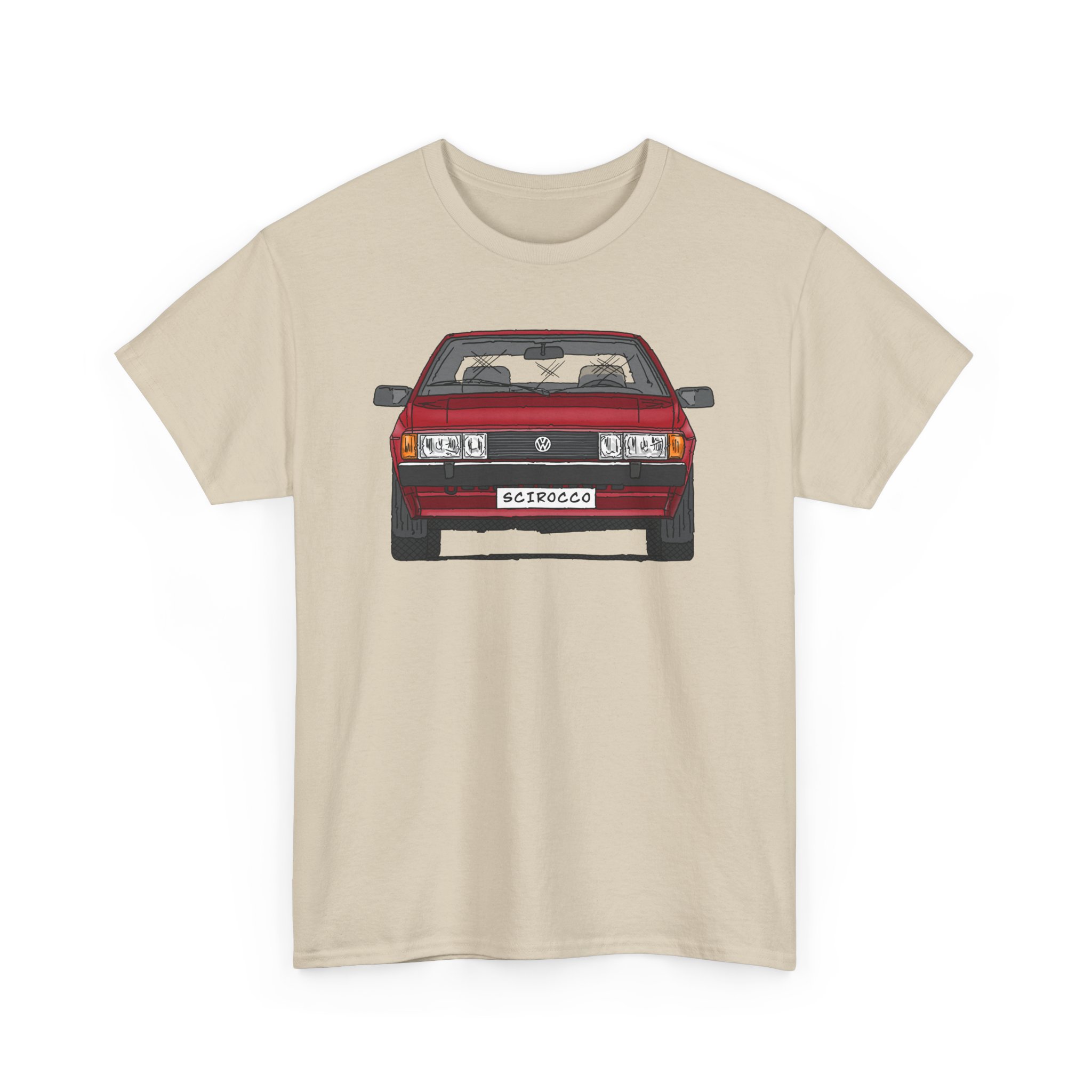 T-Shirt, VW SCIROCCO II, Strichzeichnung, Rot, Wunschkennzeichen möglich – Bild 19