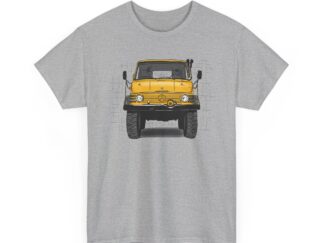 T-Shirt, Unimog, Strichzeichnung, Gelb, personalisierbar