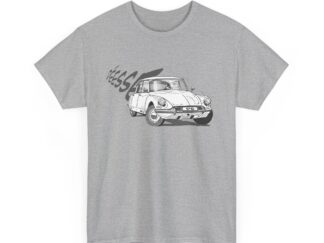 T-Shirt, Citroën DS, Strichzeichnung, Weiß, personalisierbar