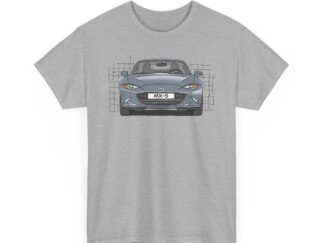 T-Shirt, Mazda MX-5 ND RF, Strichzeichnung, Silbergrau, beidseitig