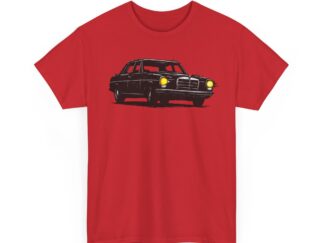 T-Shirt, Mercedes Strich8 W114 W115, Kritzel-Kratzel-Auto, großer feiner Druck
