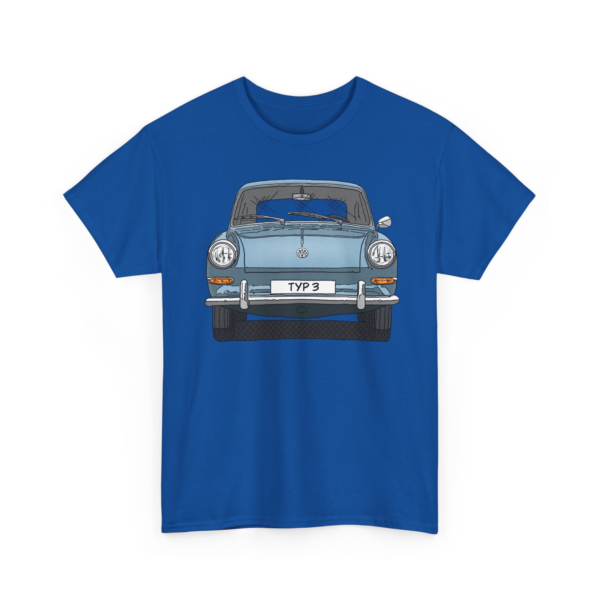 T-Shirt, VW Typ 3, 1500, 1600, Strichzeichnung, Hellblau, eigenes Kennzeichen möglich – Bild 8
