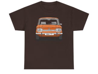 T-Shirt, NSU TT, Strichzeichnung, Orange, mit Kennzeichen personalisierbar