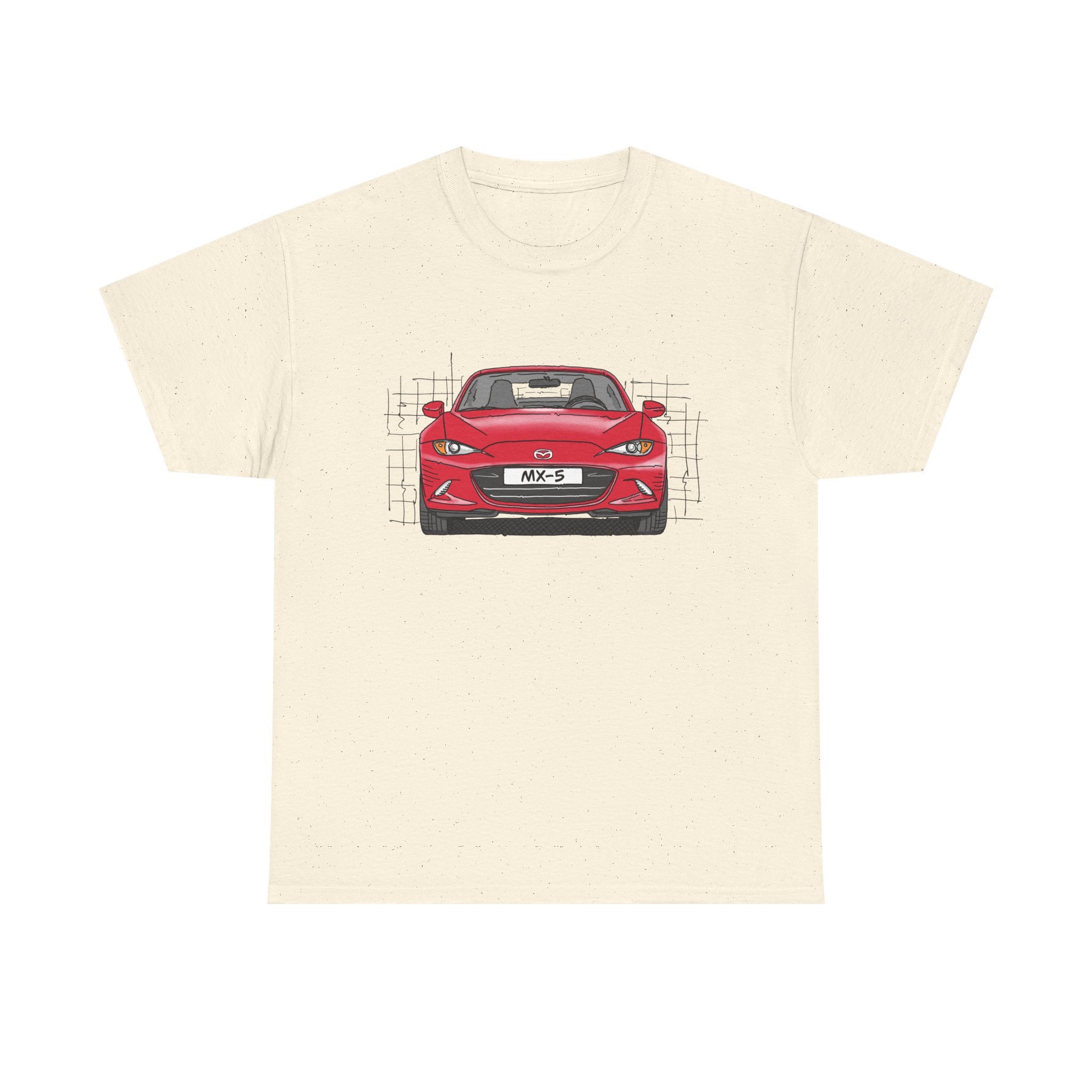 T-Shirt, Mazda MX-5 ND RF, Strichzeichnung, Rot, beidseitig – Bild 17