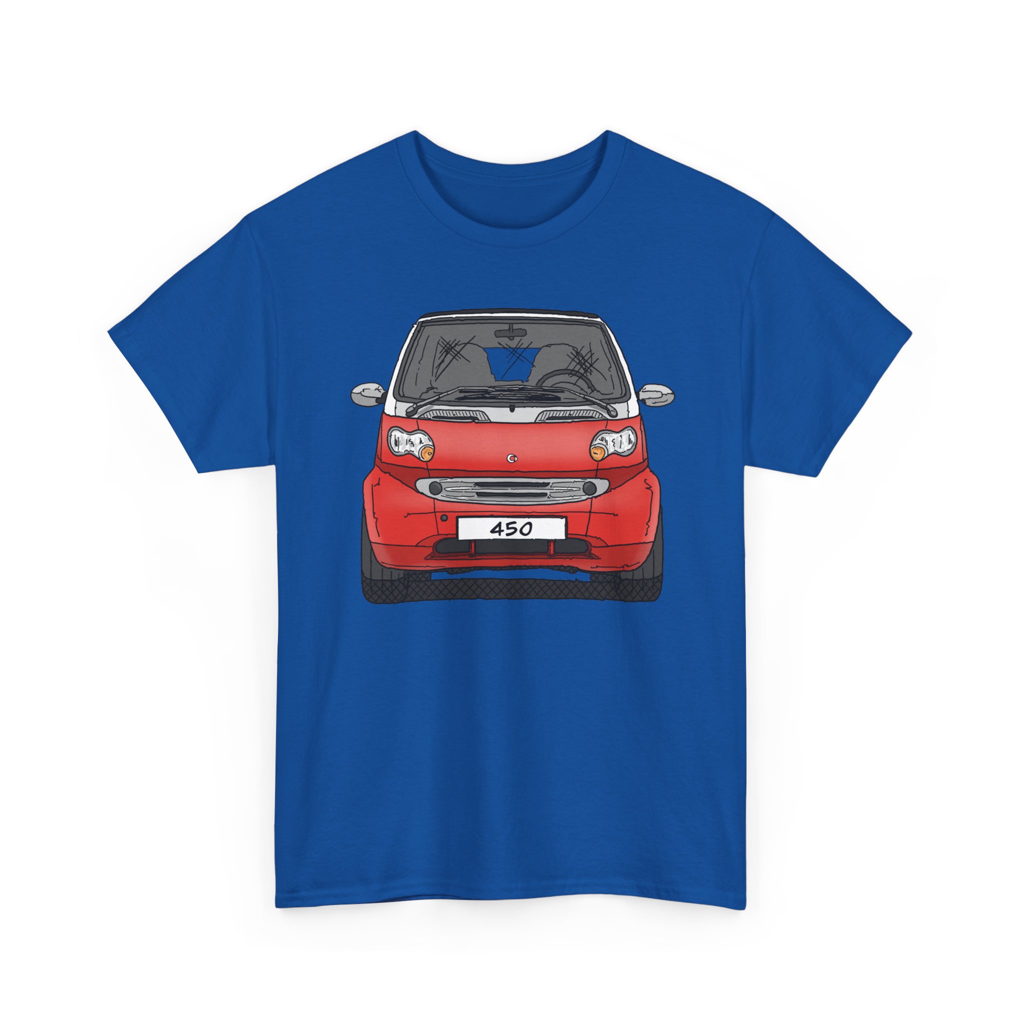 T-Shirt, Smart 450 FL, Strichzeichnung, Rot, eigenes Kennzeichen möglich – Bild 9