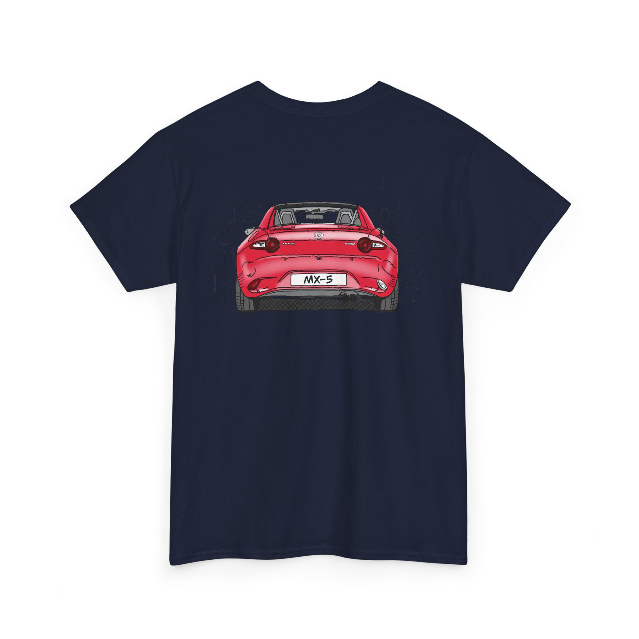 T-Shirt, Mazda MX-5 ND RF, Strichzeichnung, Rot, beidseitig – Bild 24
