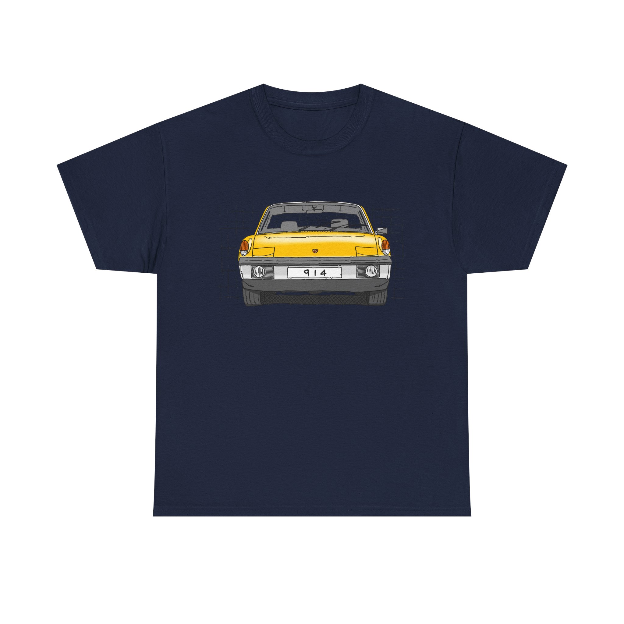 T-Shirt, Porsche 914, VW Porsche, Strichzeichnung, Gelb, personalisierbar – Bild 33