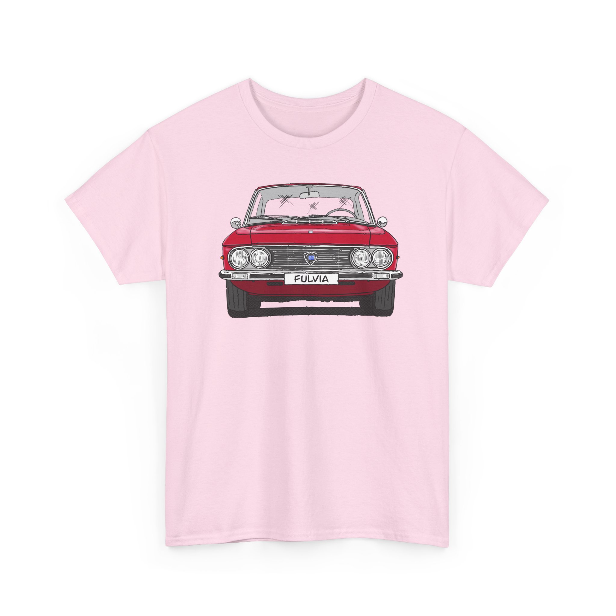 T-Shirt, Lancia Fulvia Coupe, Strichzeichnung, Rot, eigenes Kennzeichen möglich – Bild 10