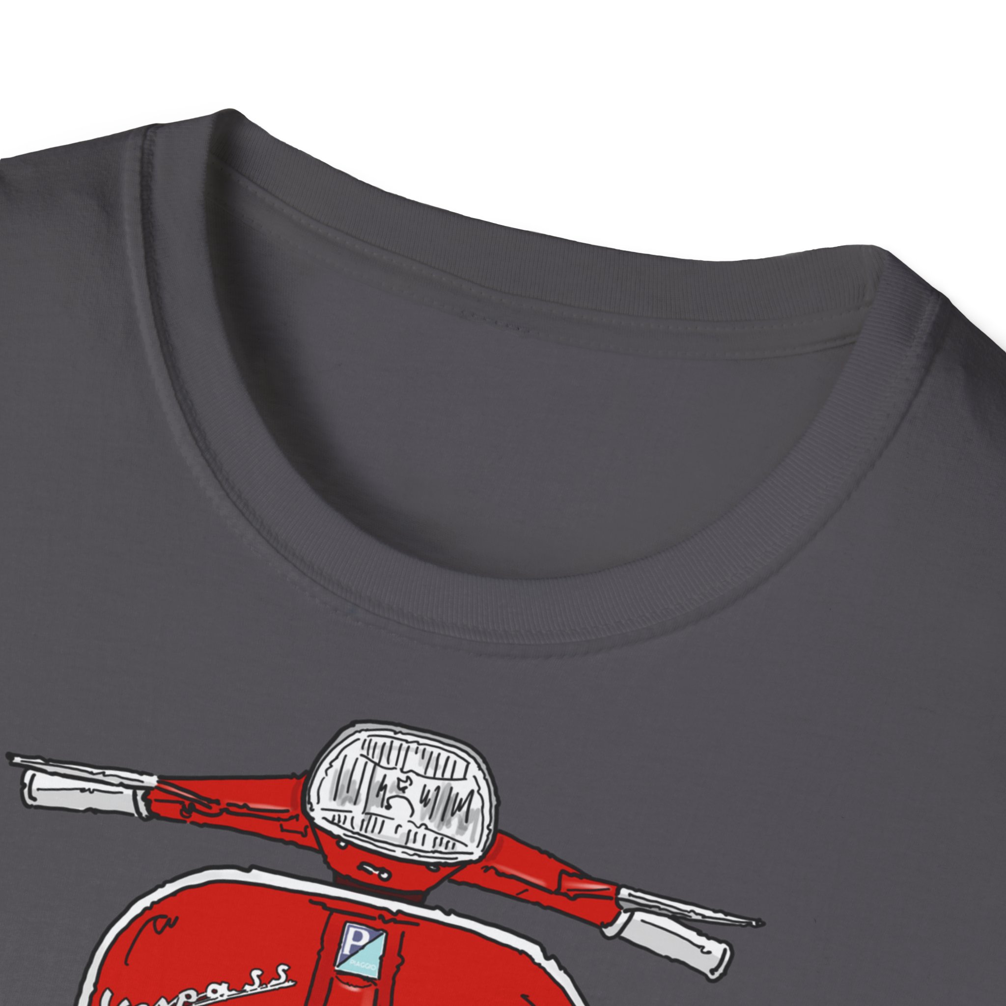 T-Shirt, Vespa Super Sport, 180 SS, Rot, Strichzeichnung – Bild 23