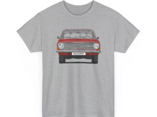 T-Shirt, Opel Rekord A, Strichzeichnung, Rot, mit Kennzeichen personalisierbar