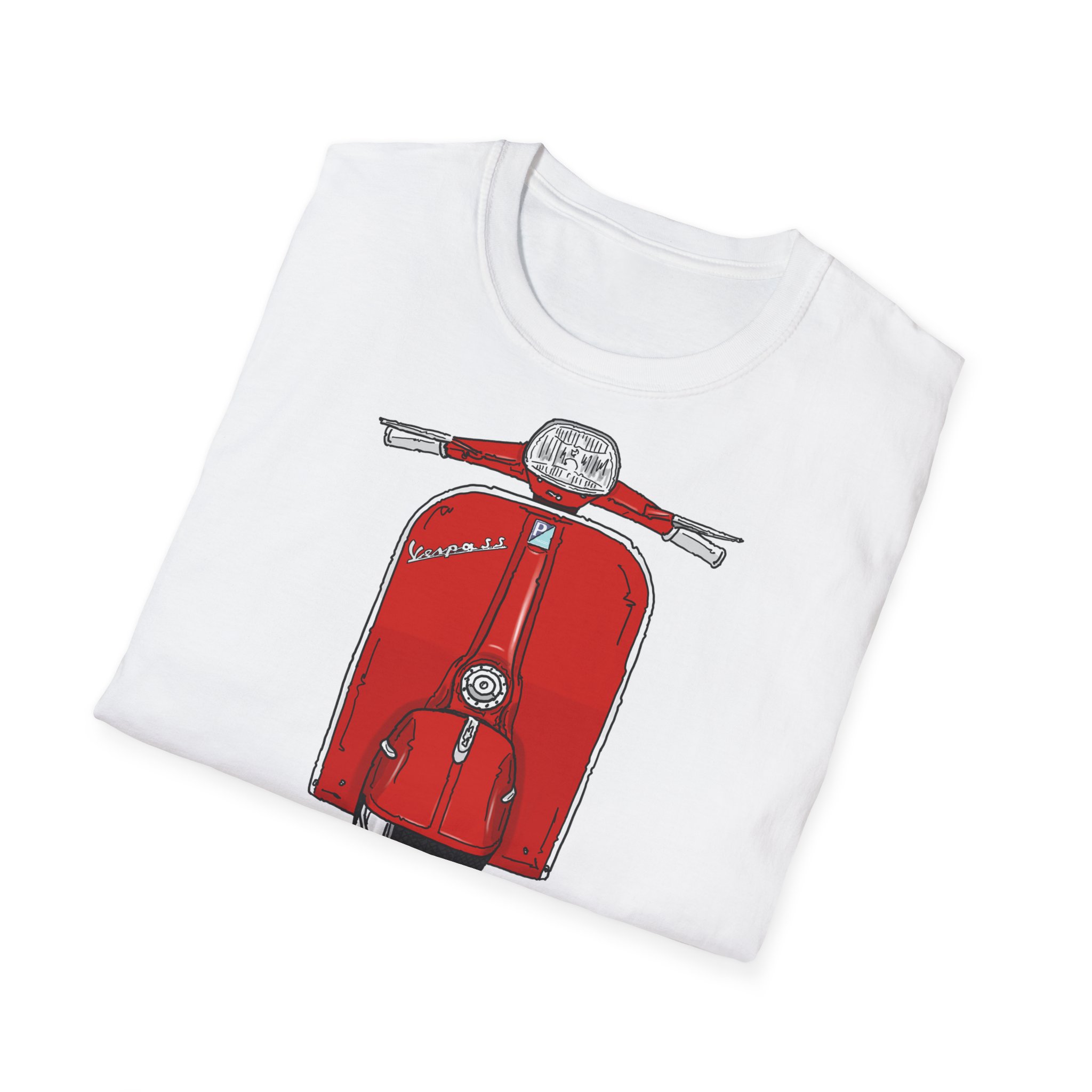 T-Shirt, Vespa Super Sport, 180 SS, Rot, Strichzeichnung – Bild 4