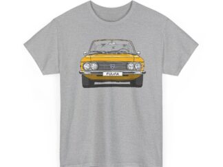 T-Shirt, Lancia Fulvia Coupe, Strichzeichnung, Gelb, eigenes Kennzeichen möglich