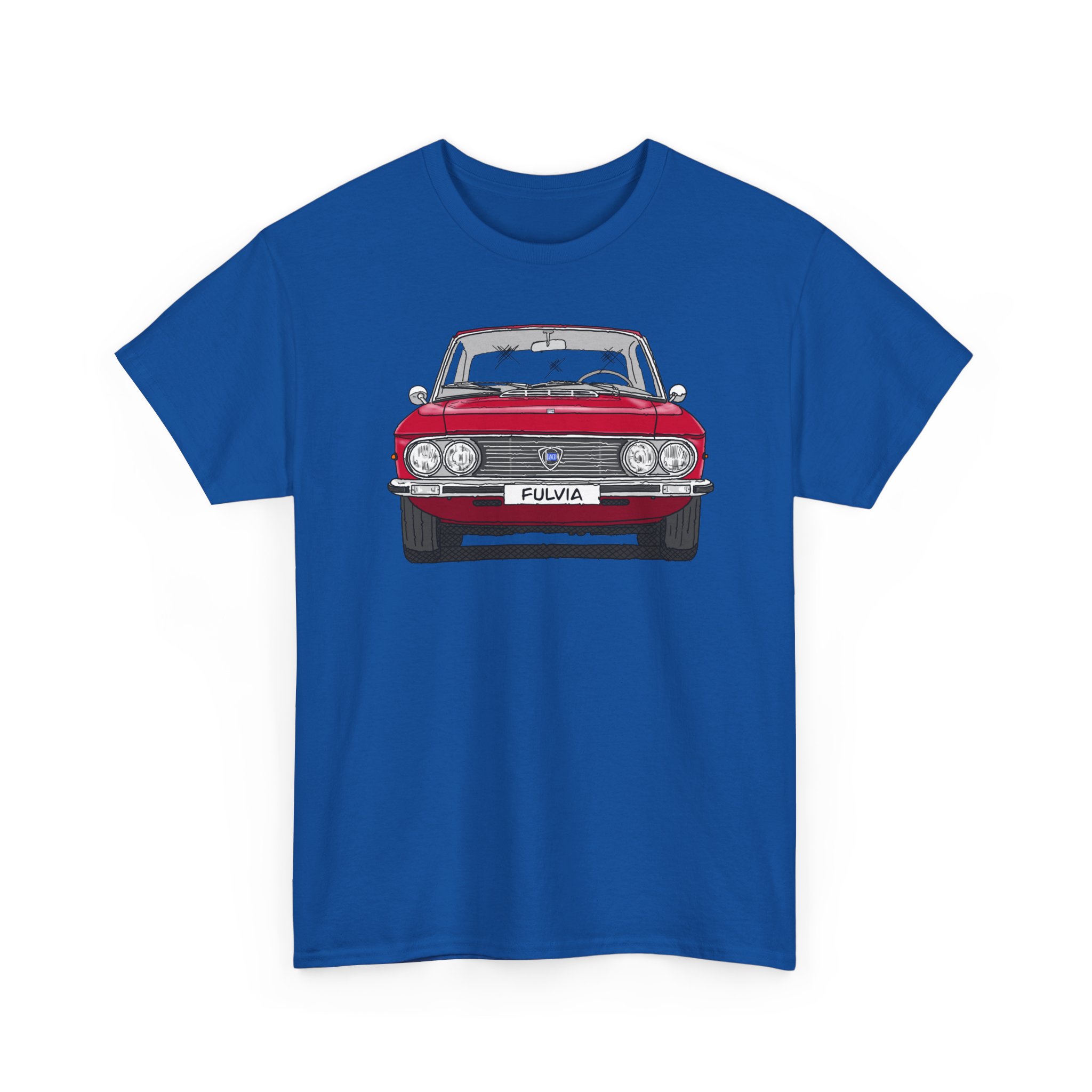 T-Shirt, Lancia Fulvia Coupe, Strichzeichnung, Rot, eigenes Kennzeichen möglich – Bild 8