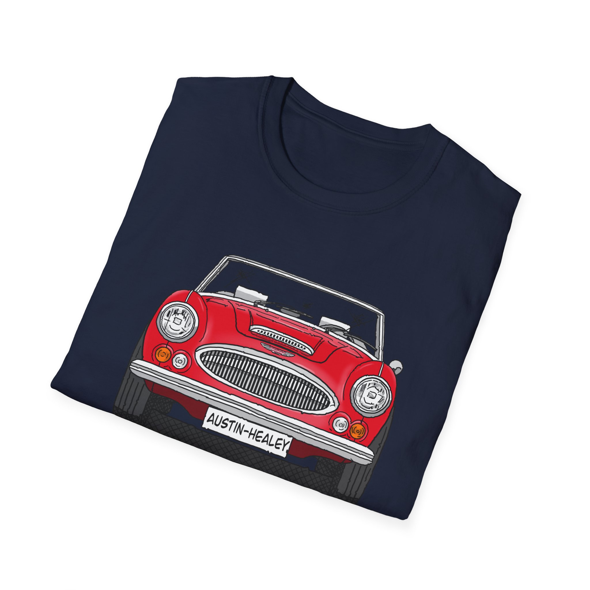 T-Shirt, Austin-Healey 3000, Strichzeichnung, Rot, personalisierbar – Bild 32
