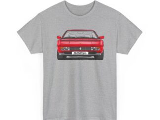 T-Shirt, Ferrari Mondial t, Strichzeichnung, Rot, mit Kennzeichen personalisierbar
