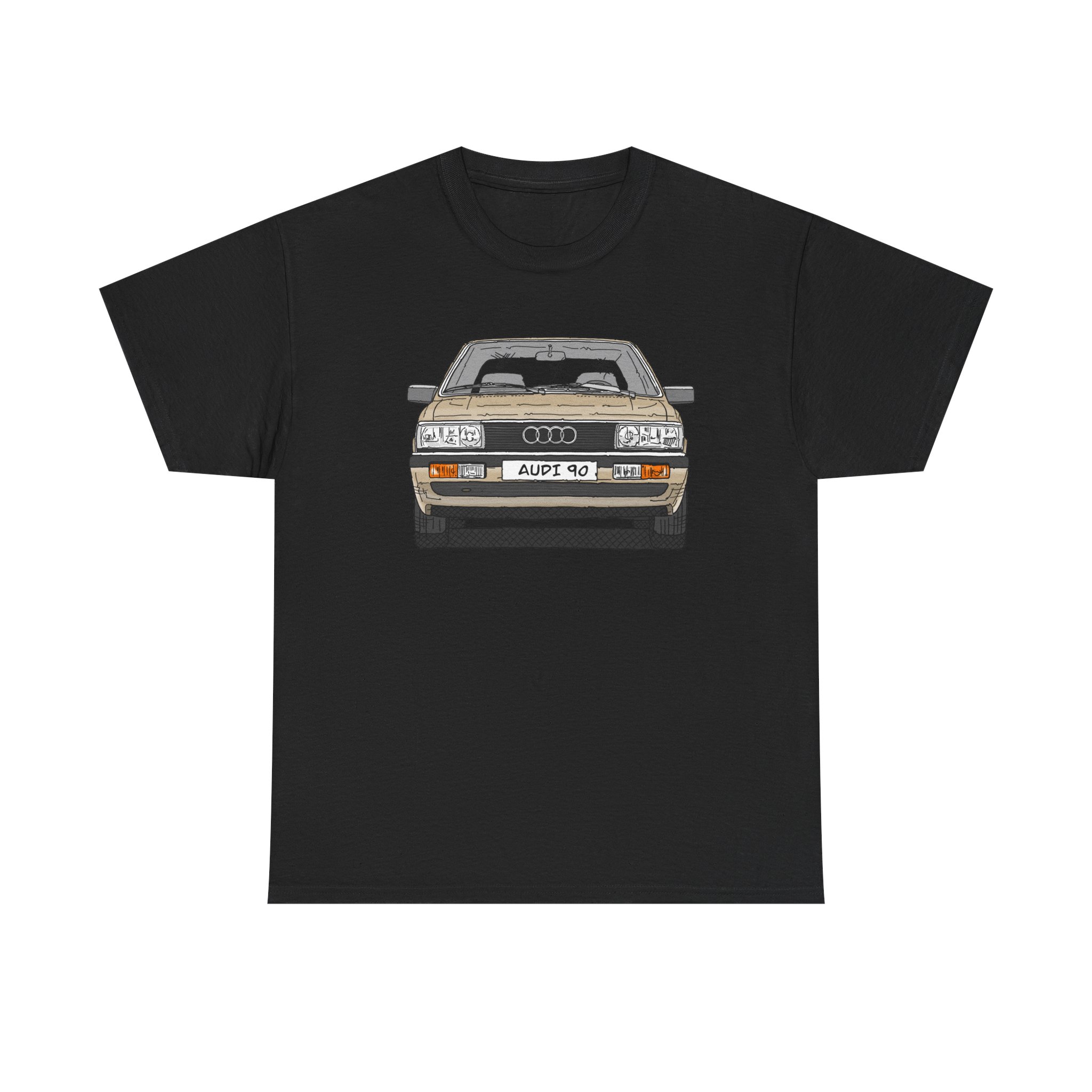 T-Shirt, Audi 90 B2, Strichzeichnung, Kalaharibeige, mit Kennzeichen personalisierbar – Bild 53
