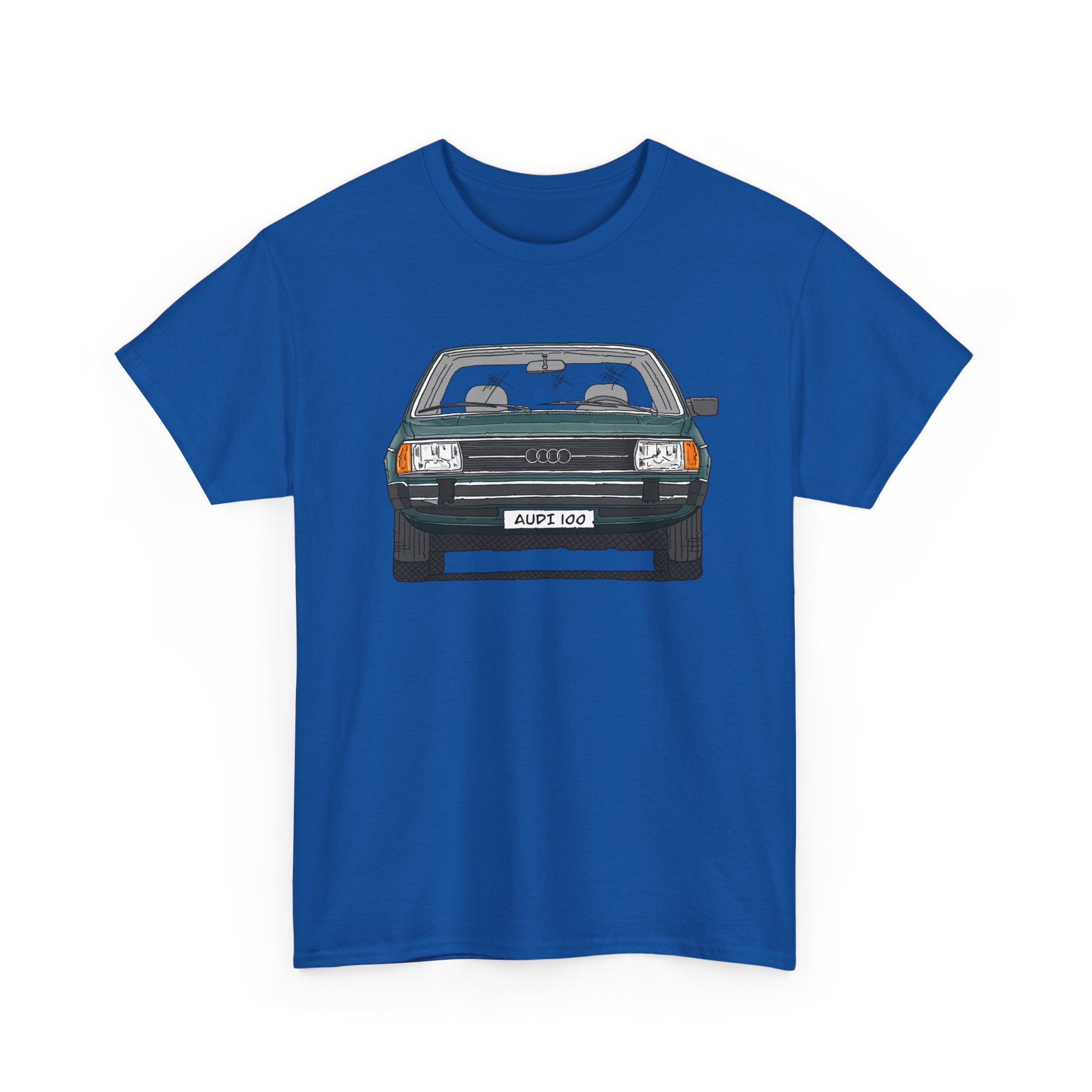 T-Shirt, Audi 100 C2, Strichzeichnung, Dunkelgrün, mit Kennzeichen personalisierbar – Bild 55