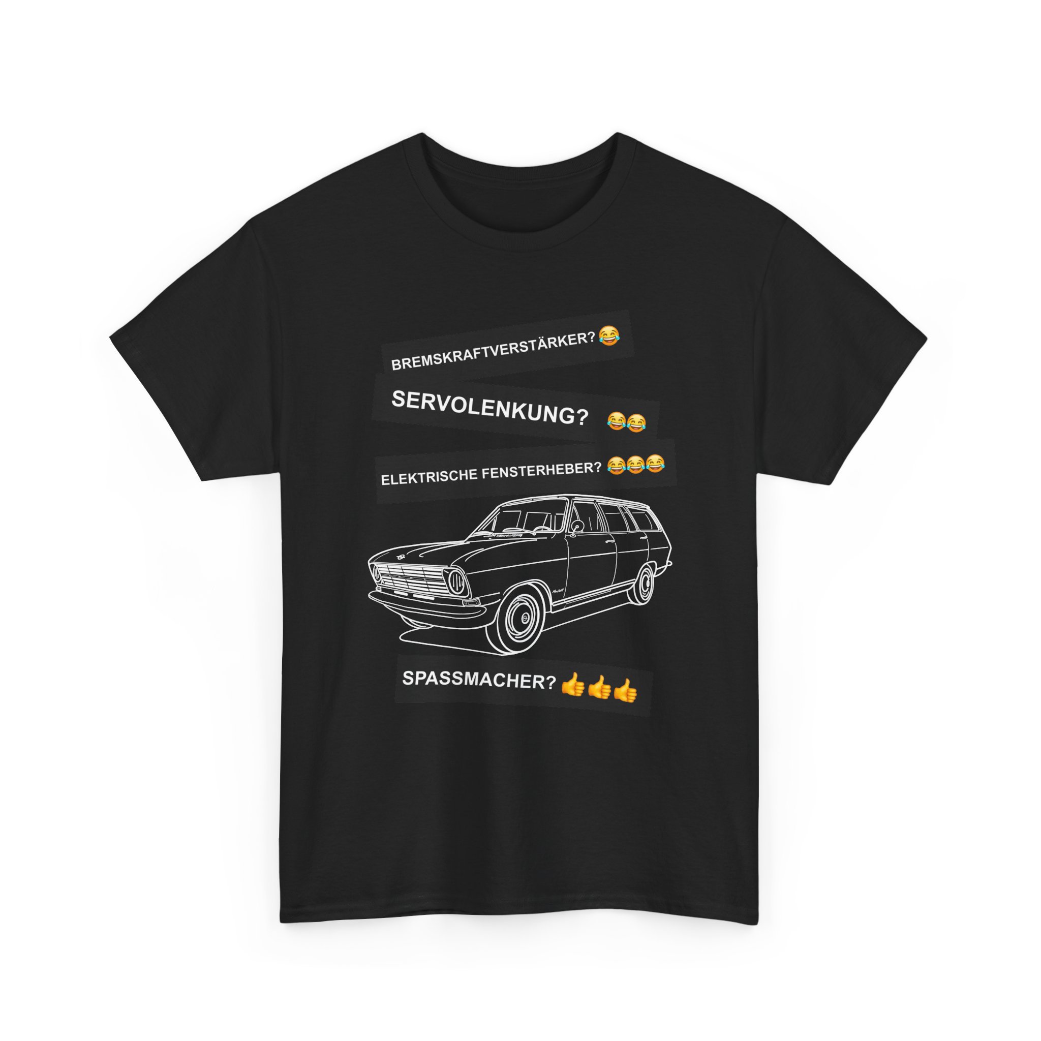 T-Shirt, Opel Kadett B Caravan, Weiß, Deutscher Text, Spaßmacher – Bild 7